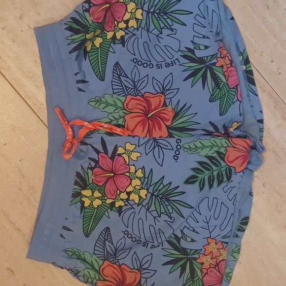 Life Is Good Other - Life is Good Snuggle Up Blue/ Tropical Floral Print Sleep/Lounge Shorts